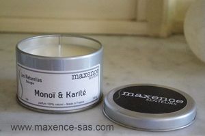 MAXENCE - monoi & karite : 40h de parfum 100% naturel ! - Bougie Parfumée