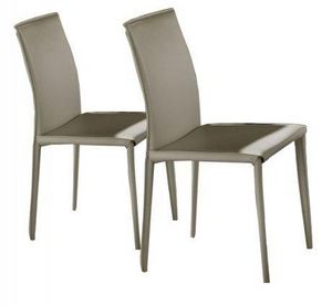 WHITE LABEL - lot de 2 chaises design cathy en simili cuir taupe - Chaise