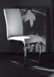 WHITE LABEL - chaise kant design en simili cuir blanc - Chaise