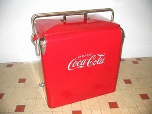 frantic - glacière coca-cola usa circa 1940 originale - Glacière