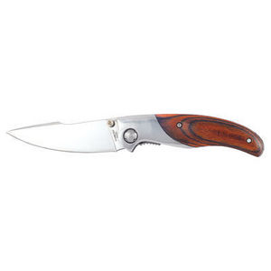 WHITE LABEL - couteau pliant eygrund avec manche métal et bois - Couteau De Cuisine