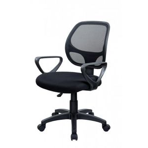 WHITE LABEL - chaise fauteuil de bureau noir - Fauteuil De Bureau