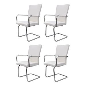 WHITE LABEL - 4 chaises de salle à manger blanche - Chaise