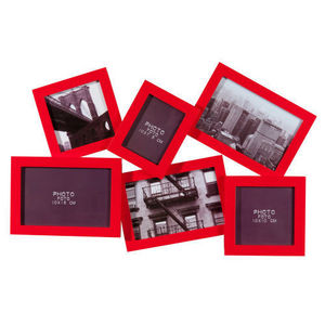 MAISONS DU MONDE - cadre 6 vues relief rouge - Cadre Multi Vues