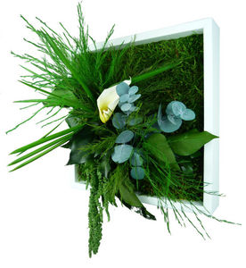 FLOWERBOX - tableau nature mono avec plantes stabilisées 22x22 - Tableau Végétal