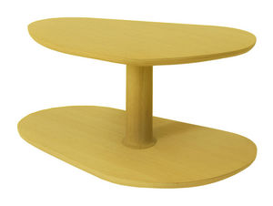MARCEL BY - table basse rounded en chêne jaune citron 72x46x35 - Table Basse Forme Originale