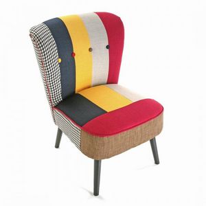 WHITE LABEL - solid fauteuil patchwork - Fauteuil Bas