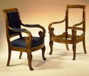 CARSWELL RUSH BERLIN - very rare and important pair of restauration tiger - Chaise
