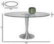 Table de repas ronde-WHITE LABEL-Table ovale POSSIBILITA pied métal brossé