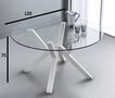 Table de repas ronde-WHITE LABEL-Table repas TEOREMA en verre design blanc 120 cm