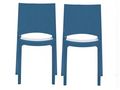 Chaise-WHITE LABEL-Lot de 2 chaises SUNSHINE empilables design bleu b