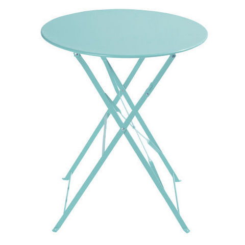 MAISONS DU MONDE - Table de jardin ronde-MAISONS DU MONDE-Table turquoise Confetti