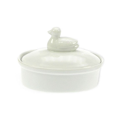 WHITE LABEL - Terrine-WHITE LABEL-Terrine en porcelaine couvercle canard