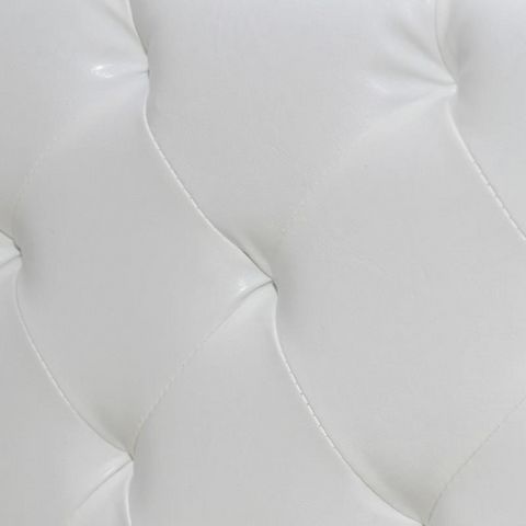 WHITE LABEL - Ensemble literie-WHITE LABEL-Lit cuir 140 x 200 cm blanc + matelas
