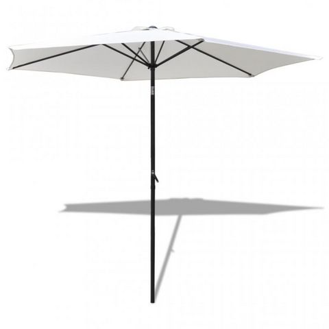 WHITE LABEL - Parasol télescopique-WHITE LABEL-Parasol de jardin manivelle Ø 3m crème