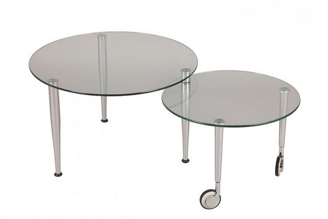 WHITE LABEL - Table basse forme originale-WHITE LABEL-Table basse EIGHT en verre transparent