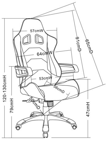 WHITE LABEL - Chaise de bureau-WHITE LABEL-Fauteuil de bureau design simili cuir noir et marr