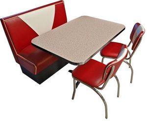 US Connection - set diner: banquette v avec 2 chaises - Eat In Kitchen Table
