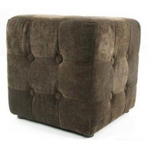 International Design - pouf velours carré - couleur - marron - Floor Cushion