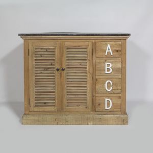 MADE IN MEUBLES - meuble salle de bain authentiq alphabet 2 portes e - Vanity Unit