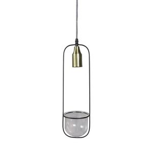 REDCARTEL - arboretum-suspension vase métal h42cm noir et lait - Hanging Lamp