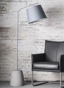 WHITE LABEL - lampadaire mani beton son abat-jour cylindrique g - Floor Lamp