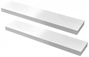WHITE LABEL - jeu de 2 étagères murale blanc laqué - Shelf