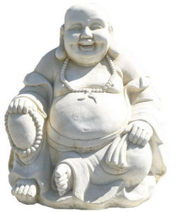DECO GRANIT - bouddha en pierre blanche reconstituée 50x50x56cm - Figurine