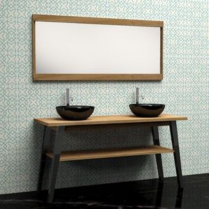 BOIS DESSUS BOIS DESSOUS - ensemble de salle de bain en bois de teck - meuble - Bathroom Mirror
