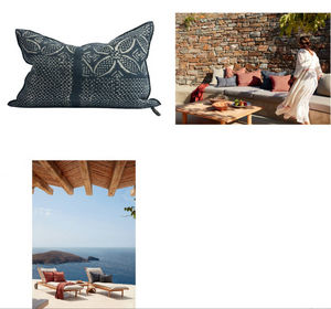 Maison De Vacances - wabi-sabi bogolan | bleu indigo - Rectangular Cushion