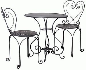 featureDECO - black metal oval table - Round Garden Table