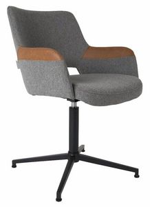 WHITE LABEL - chaise de bureau zuiver syl en tissu gris avec acc - Chair