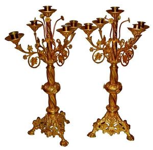 Antiquités SANT VICENS - chandeliers - Candelabra