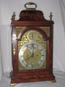 KIRTLAND H. CRUMP - mahogany english bracket clock made by john brockb - Desk Clock