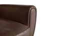 Club armchair-WHITE LABEL-Fauteuil CLUB marron brillant en cuir vachette. MA