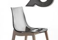 Chair-WHITE LABEL-Chaise ORBITAL WOOD design fumé et hêtre blanchi