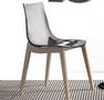 Chair-WHITE LABEL-Chaise ORBITAL WOOD design fumé et hêtre blanchi