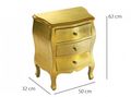 Bedside table-WHITE LABEL-Satellite petite commode bois 3 tiroirs or