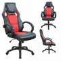 Office armchair-WHITE LABEL-Fauteuil de bureau sport cuir rouge