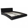 Double bed-WHITE LABEL-Lit cuir 140 x 200 cm noir