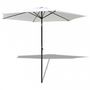 Telescopic parasol-WHITE LABEL-Parasol de jardin manivelle Ø 3m crème