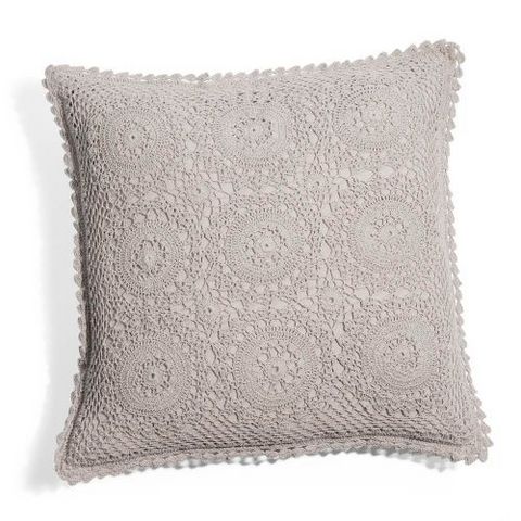 MAISONS DU MONDE - Cushion cover-MAISONS DU MONDE-Housse de coussin Crochet gris