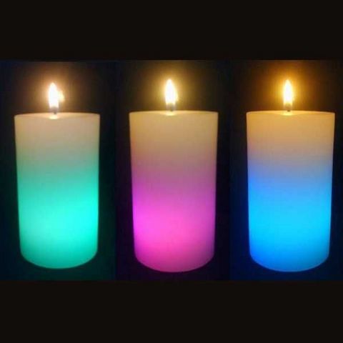 SUNCHINE - Outdoor candle-SUNCHINE-3 bougies en cire eclairage led