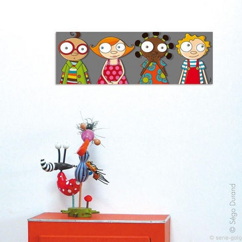 SERIE GOLO - Children's picture-SERIE GOLO-Toile imprimée les copains 60x20cm