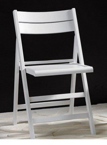 WHITE LABEL - Folding chair-WHITE LABEL-Lot de 2 chaises pliante ROBERT blanche.