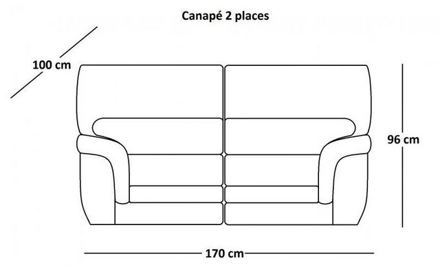 WHITE LABEL - 2-seater Sofa-WHITE LABEL-CLOE canapé 2 places taupe en cuir recyclé