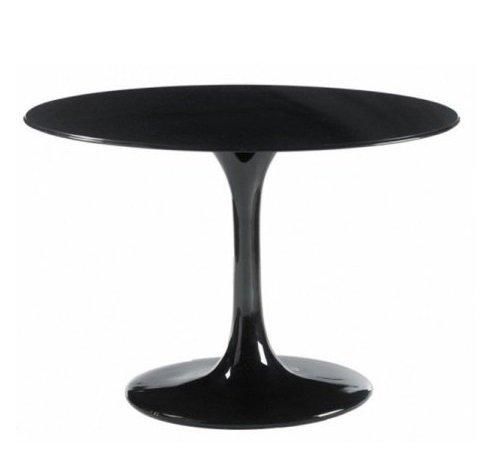 WHITE LABEL - Round diner table-WHITE LABEL-Table ronde de repas design TULIPE laquée noir 120