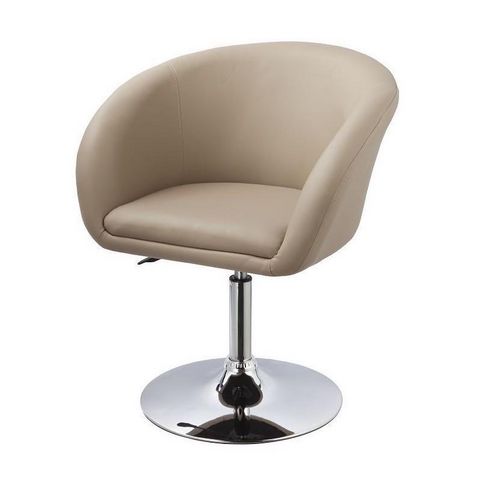 WHITE LABEL - Swivel armchair-WHITE LABEL-Fauteuil lounge pivotant cuir marron