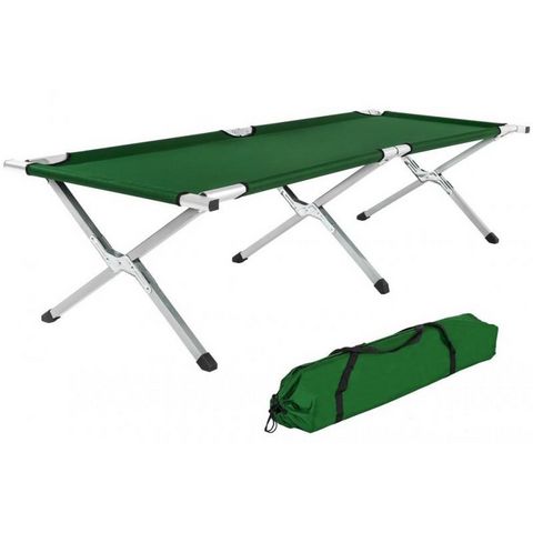 WHITE LABEL - Camping bed-WHITE LABEL-Lit de camp pliable XL 190cm + housse vert