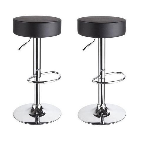 WHITE LABEL - Bar stool-WHITE LABEL-Lot de 2 Tabourets de bar noir